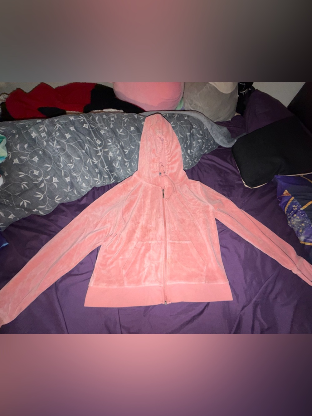 Fashion Nova Dusty Pink Velour Hoodie